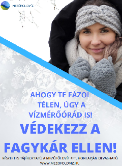 A Mezőföldvíz Kft. felhívása a fagyveszélyre