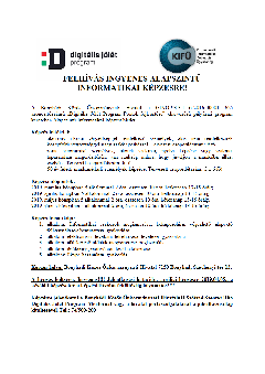 Ingyenes informatikai alapképzés