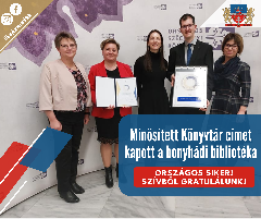 Minősített bibliotéka lett a Solymár Imre Városi Könyvtár