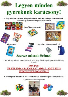 Rászoruló gyermekeknek gyűjtenek ajándékokat