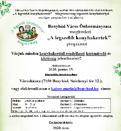 Bonyhád idén is csatlakozott a legszebb konyhakertek országos versenyhez