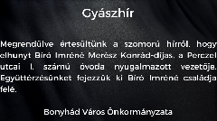 Elhunyt Bíró Imréné