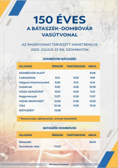 150 éves a Dombóvár-Bátaszék vasútvonal